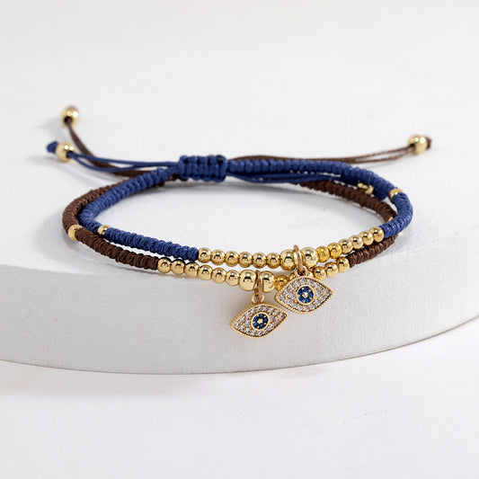 Evil Eye Charm Protection String Bracelet