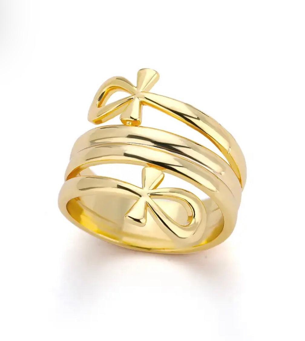 Key of Life Ankh Spiral Ring