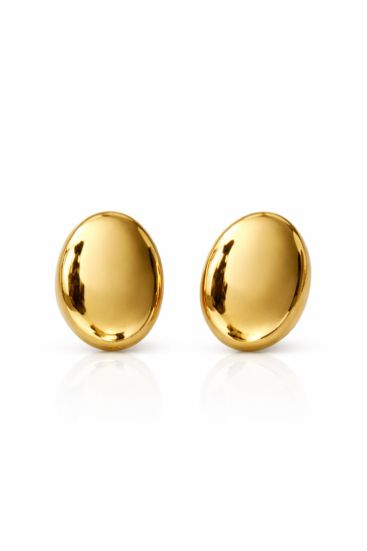 Gold Oval Dome Studs
