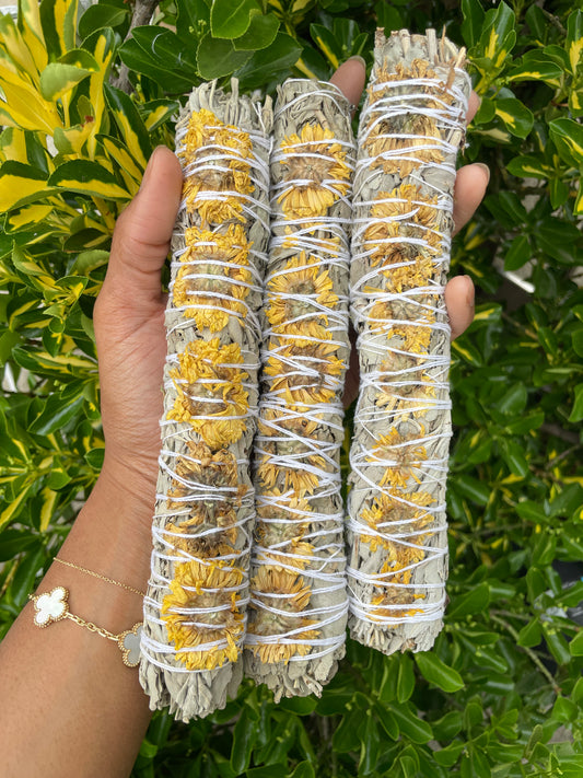 XL Jumbo Sunflower and White Sage Stick