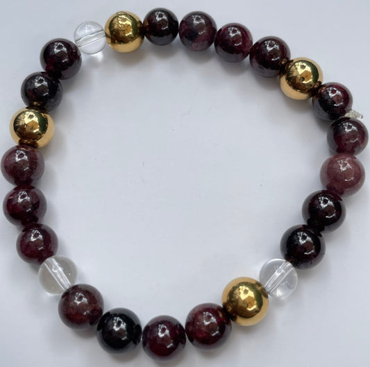 Garnet Beaded Gem Bracelet