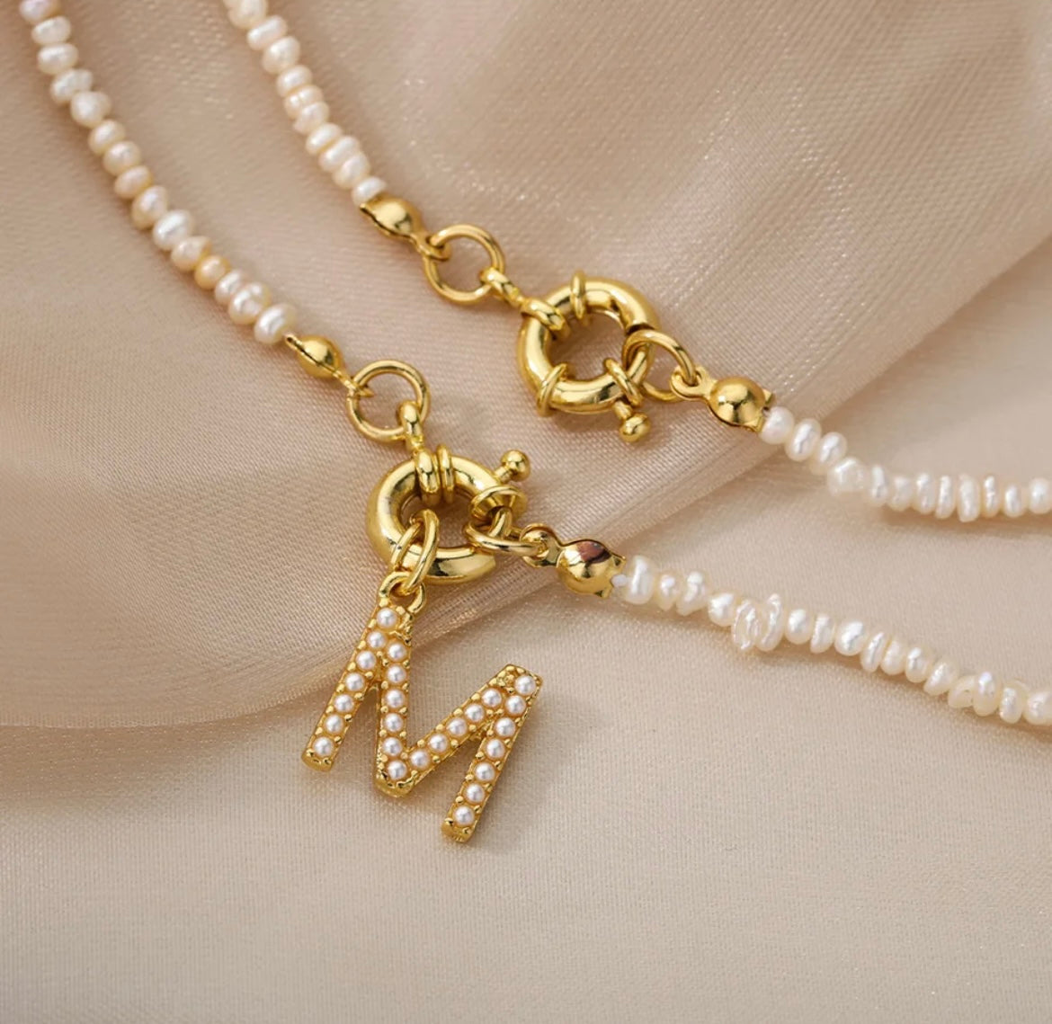 Ariel Initial Pearl Necklace