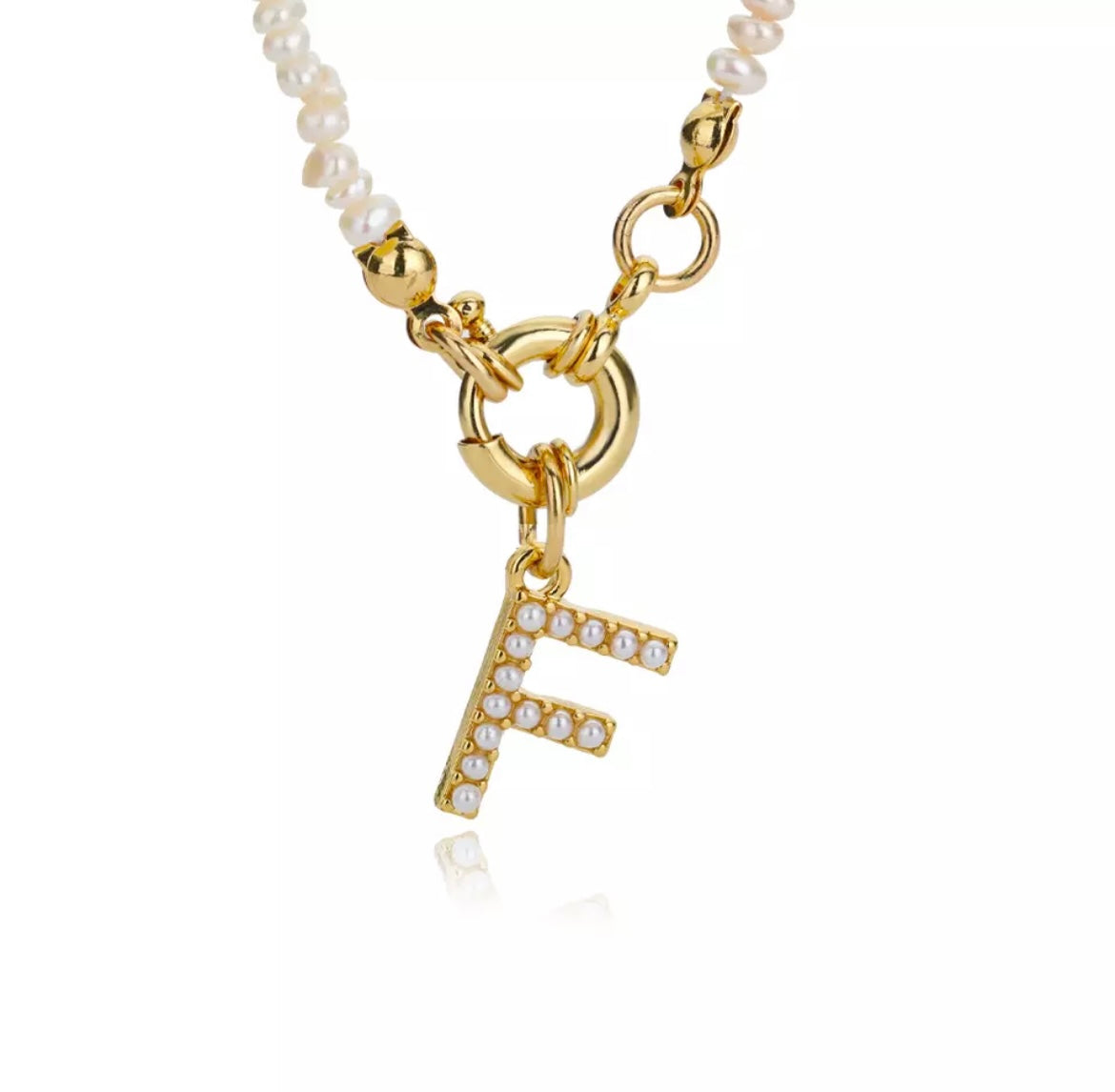 Ariel Initial Pearl Necklace