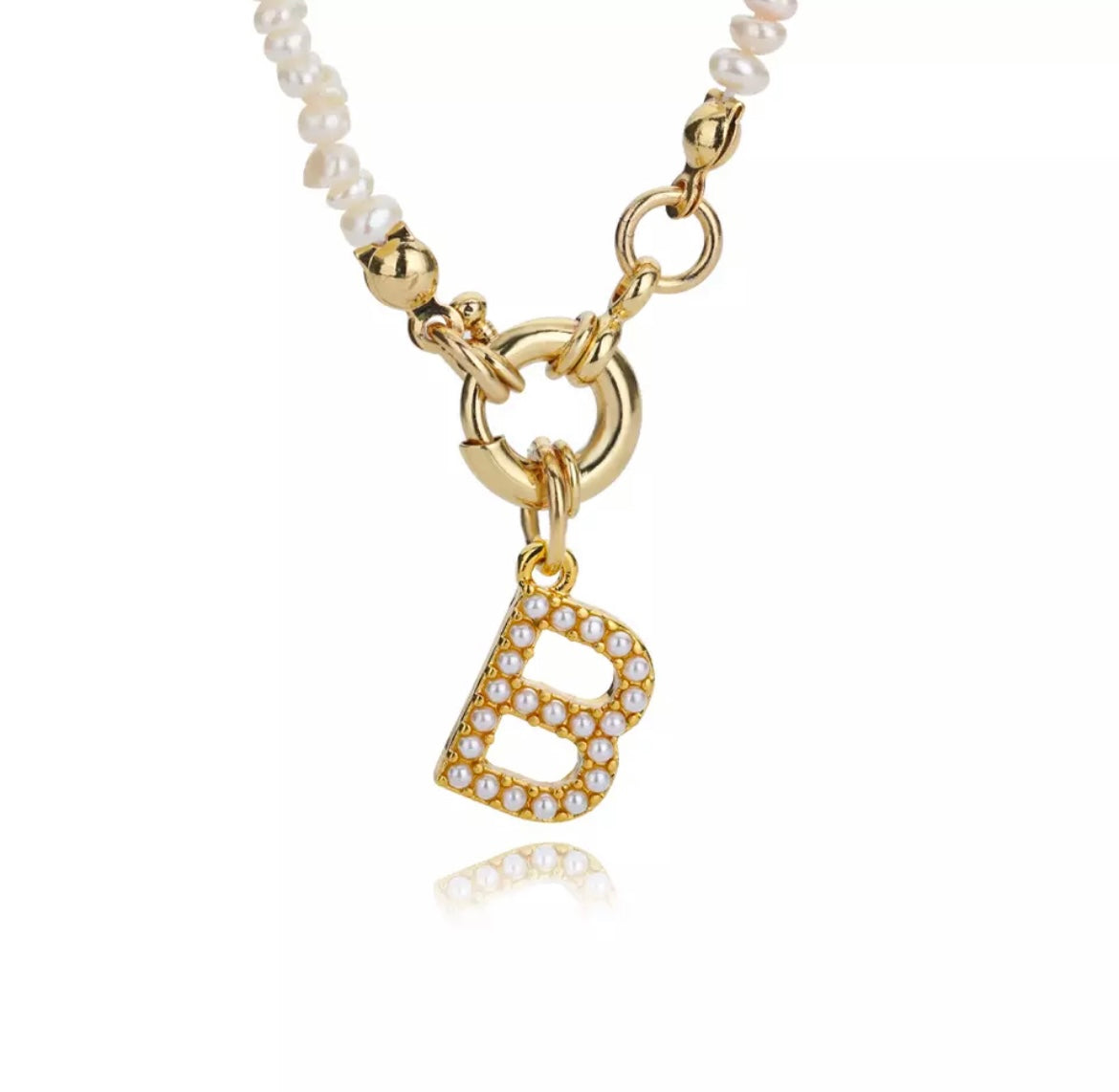 Ariel Initial Pearl Necklace