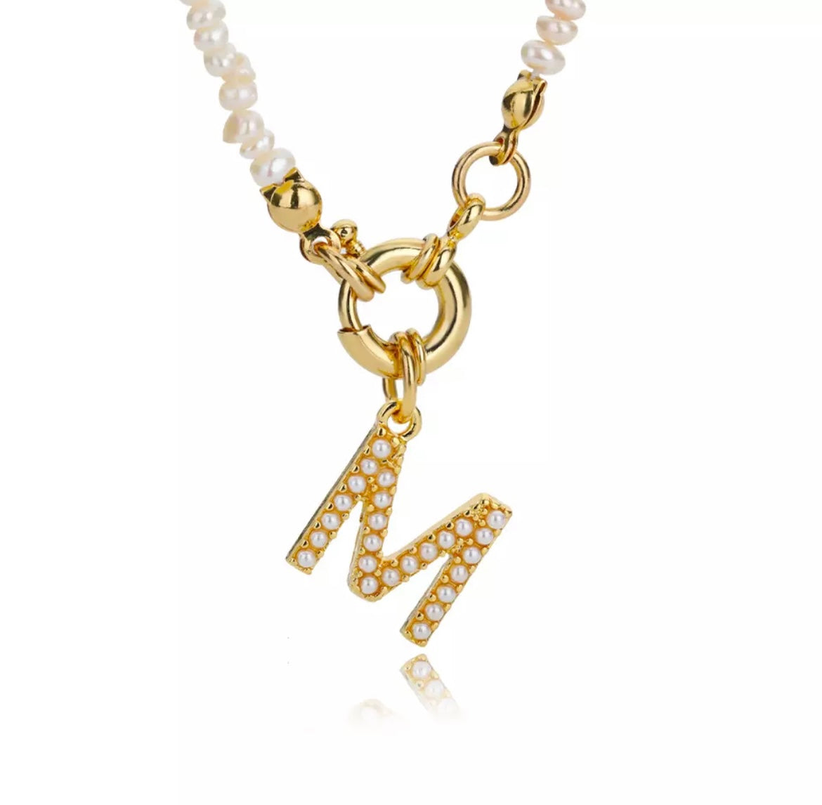 Ariel Initial Pearl Necklace