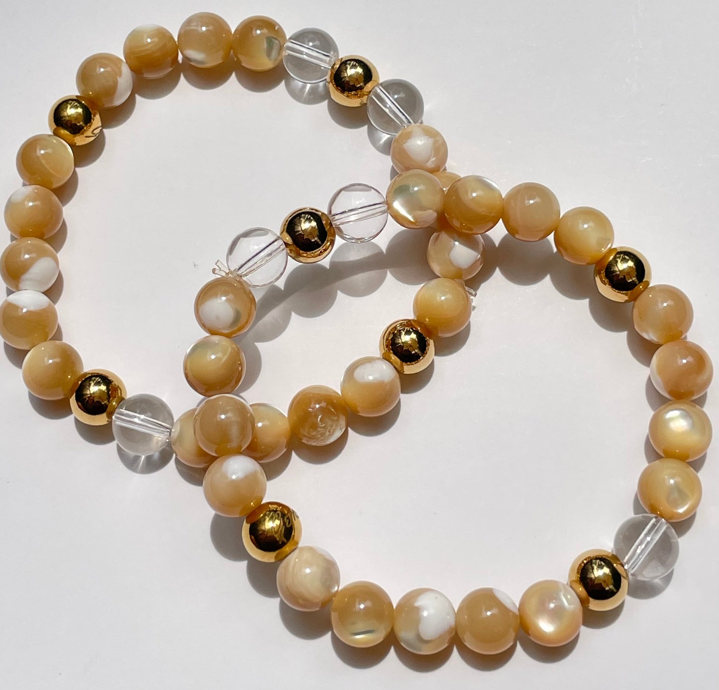 Mother Of Pearl Beaded Gem Bracelet