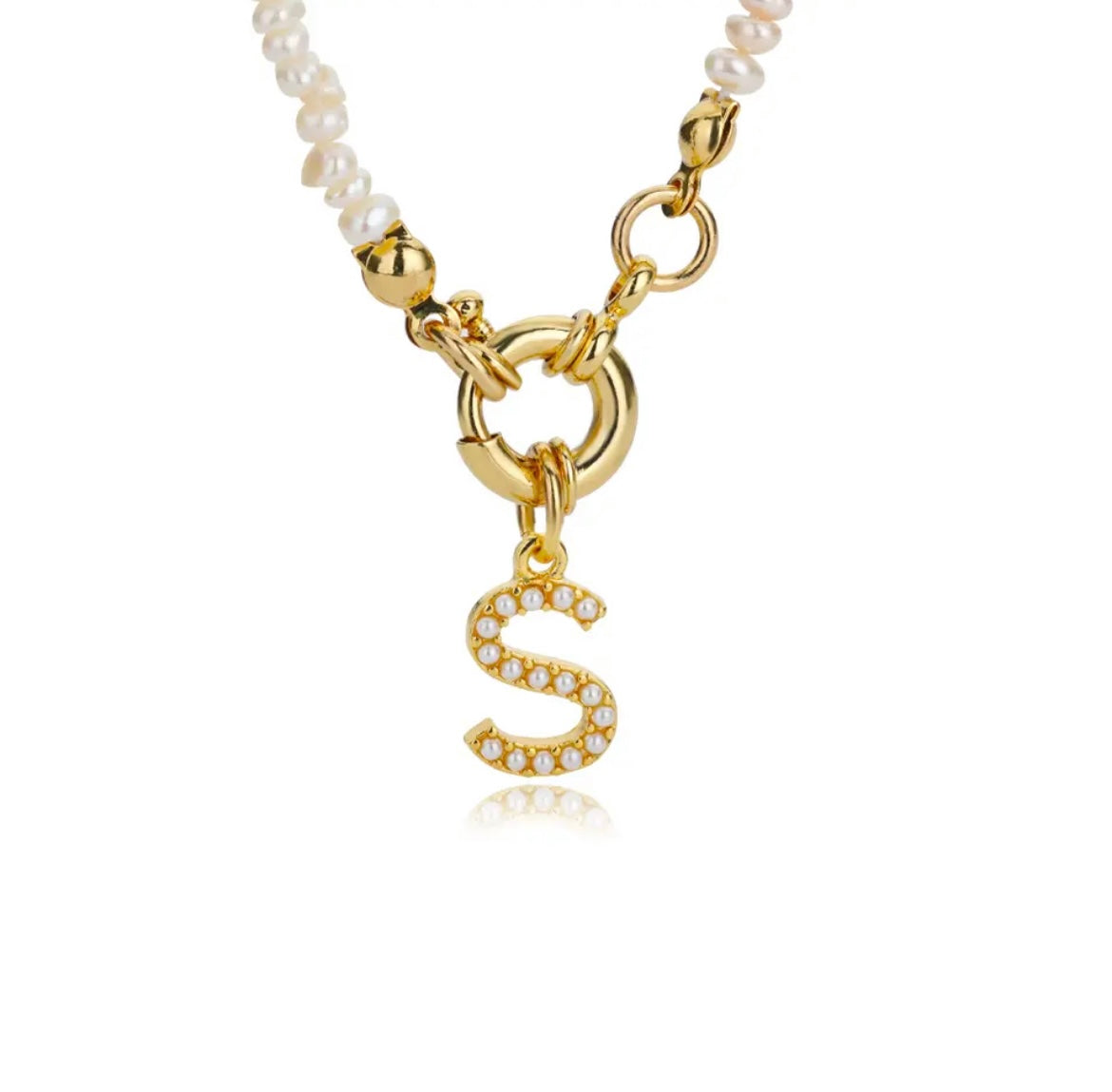 Ariel Initial Pearl Necklace