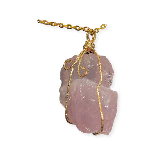 Rose Quartz Gold Plated Pendant