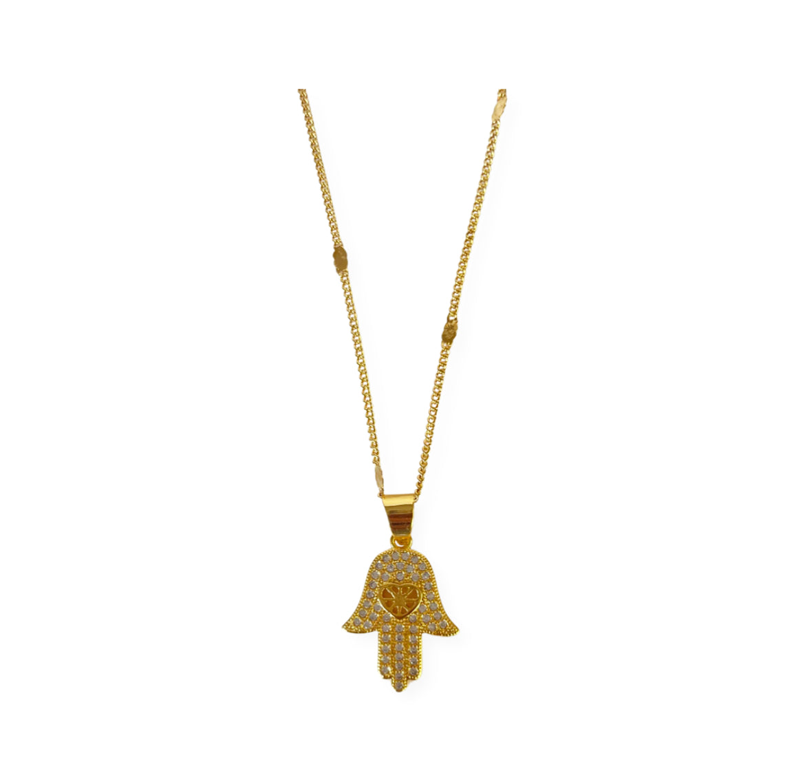 Golden Hearted Hamsa