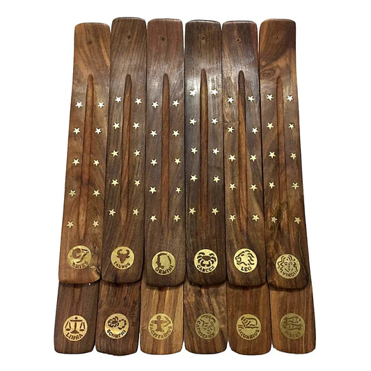 Zodiac Sign Wooden Incense Holder