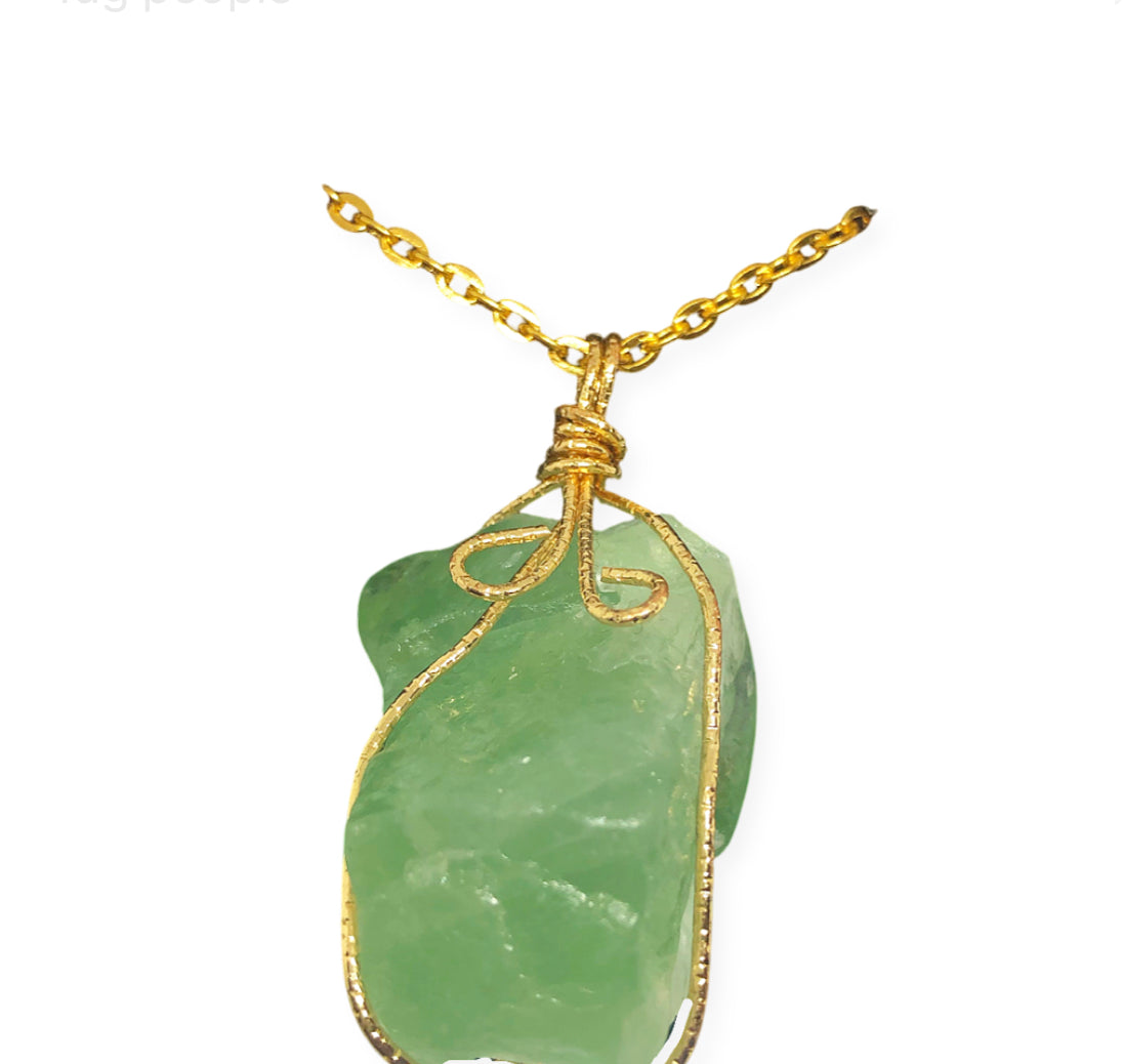 Green Aventurine Gold Plated Pendant