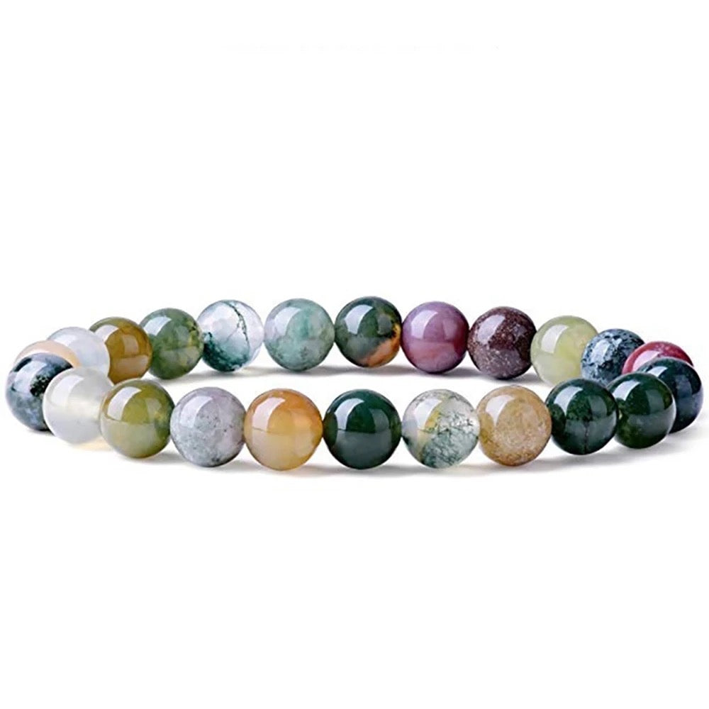 Indian Agate Beaded Bracelet